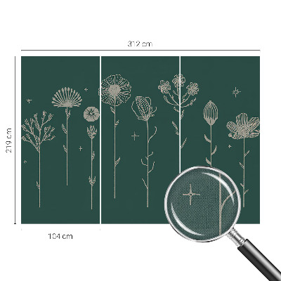 Peel and stick wall mural for living room Subtle flowers