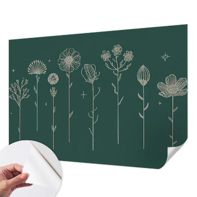 Peel and stick wall mural for living room Subtle flowers