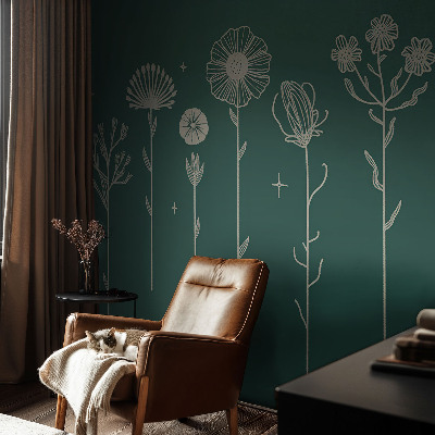 Peel and stick wall mural for living room Subtle flowers