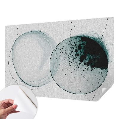 Peel and stick wall mural for kids' room with green circles