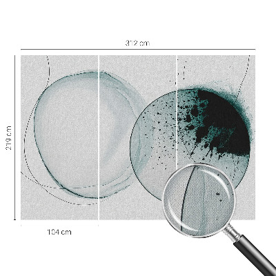 Peel and stick wall mural for kids' room with green circles