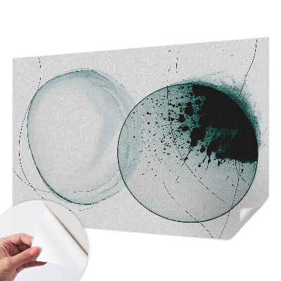 Peel and stick wall mural for kids' room with green circles