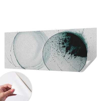 Peel and stick wall mural for kids' room with green circles