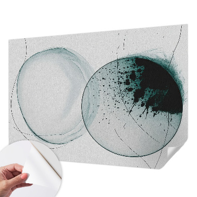 Peel and stick wall mural for kids' room with green circles
