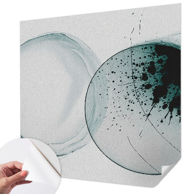 Peel and stick wall mural for kids' room with green circles