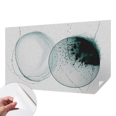 Peel and stick wall mural for kids' room with green circles