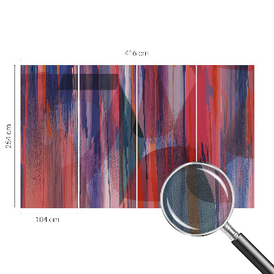 Peel and stick wall mural for bedroom with rainbow stripe design