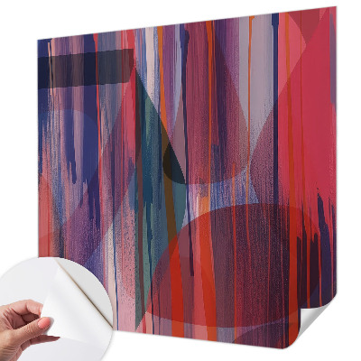 Peel and stick wall mural for bedroom with rainbow stripe design