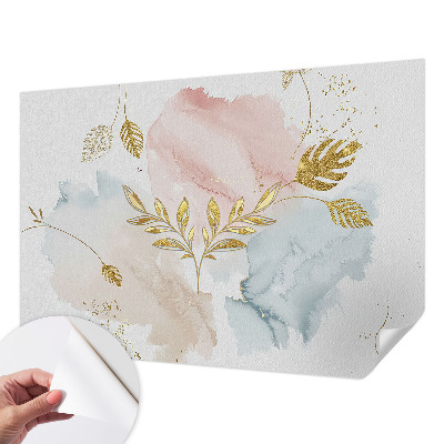 3D wall mural with a botanical motif