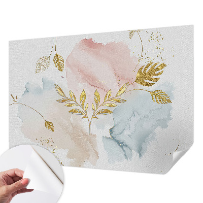 3D wall mural with a botanical motif