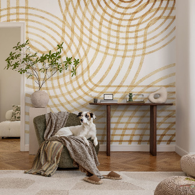 3D photo wallpaper mural with a geometric weave pattern