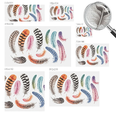 Nursery wall mural Pastel feathers