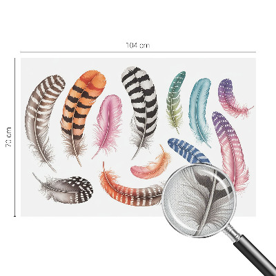 Nursery wall mural Pastel feathers