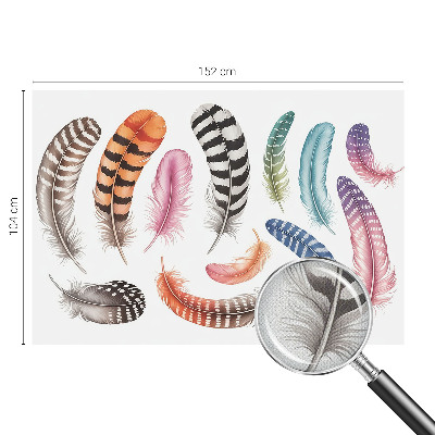 Nursery wall mural with a pastel feather pattern