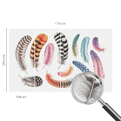 Nursery wall mural Pastel feathers