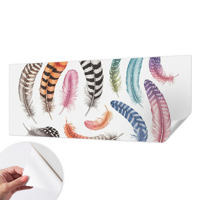 Nursery wall mural Pastel feathers