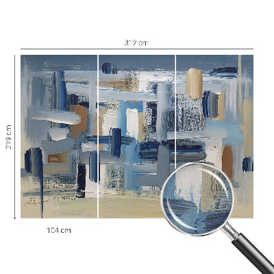 Children's wall mural with abstract brushstroke design