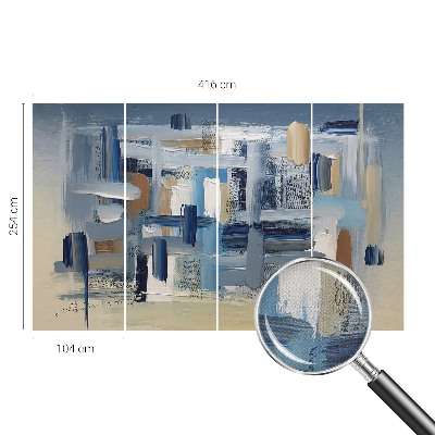 Children's wall mural with abstract brushstroke design