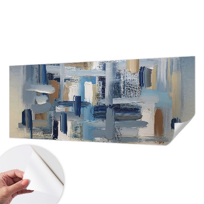 Children's wall mural with abstract brushstroke design