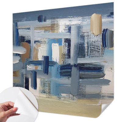 Children's wall mural with abstract brushstroke design