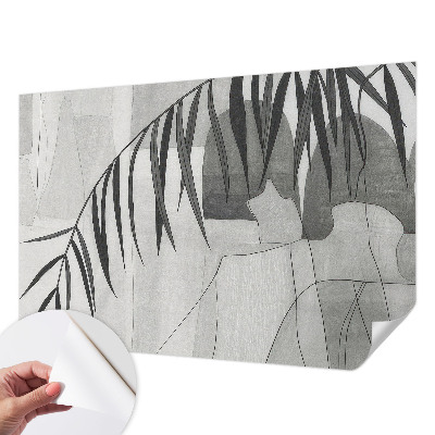 Baby room wall mural with an abstract palm tree design