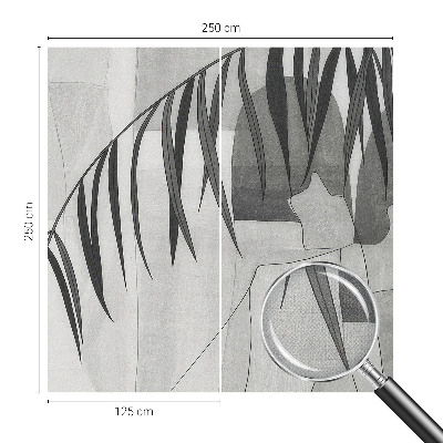 Baby room wall mural with an abstract palm tree design