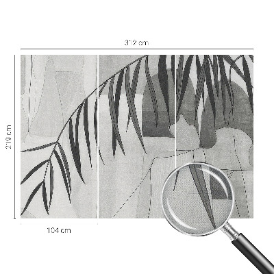 Baby room wall mural with an abstract palm tree design
