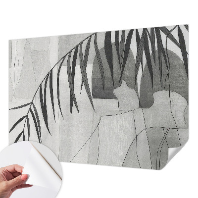 Baby room wall mural with an abstract palm tree design