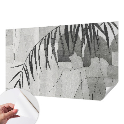 Baby room wall mural with an abstract palm tree design