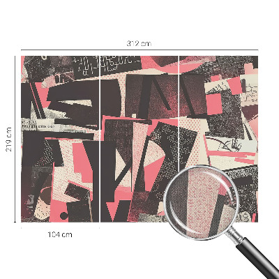Peel and stick wall mural with a geometric collage design