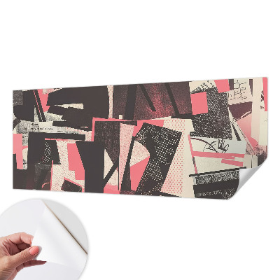 Peel and stick wall mural with a geometric collage design