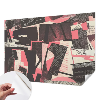 Peel and stick wall mural with a geometric collage design