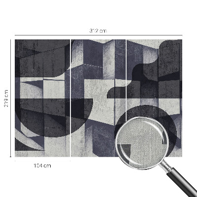 Stick-on wall mural with a geometric symmetry design
