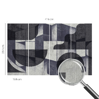 Stick-on wall mural with a geometric symmetry design