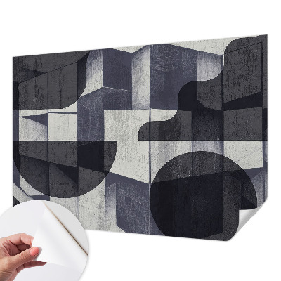 Stick-on wall mural with a geometric symmetry design