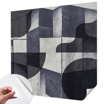 Stick-on wall mural with a geometric symmetry design