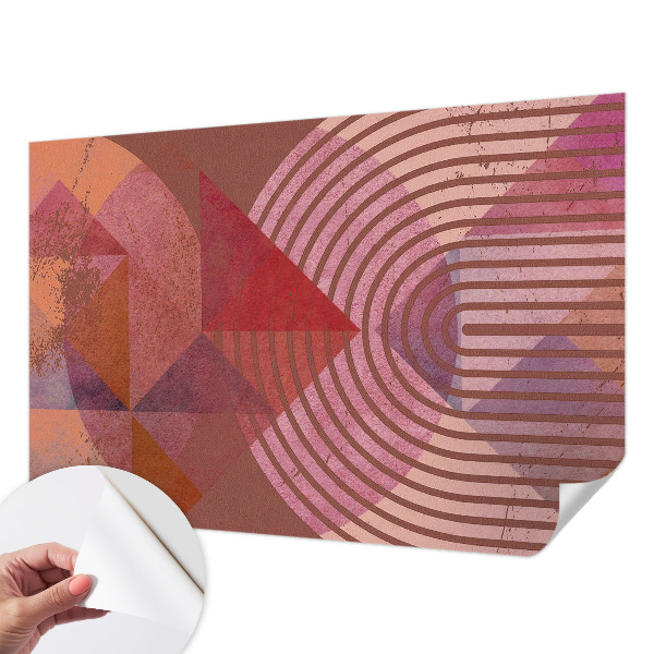 Removable wall mural wallpaper with abstract forms