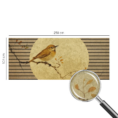 Removable wall mural featuring a harmony bird design