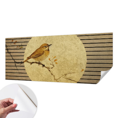 Removable wall mural featuring a harmony bird design