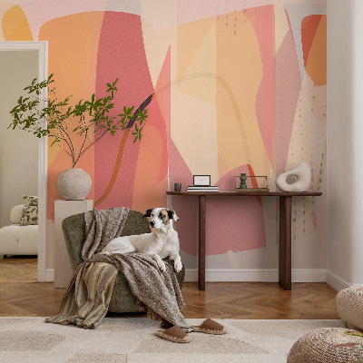 Baby room wall mural with a colorful abstract design