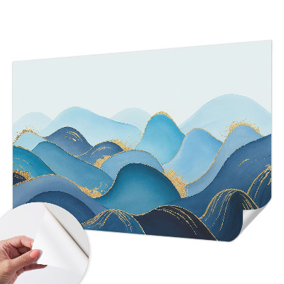 Peel and stick wall mural for bedroom with a rolling landscape design