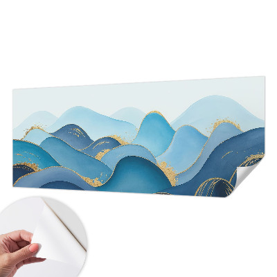 Peel and stick wall mural for bedroom with a rolling landscape design