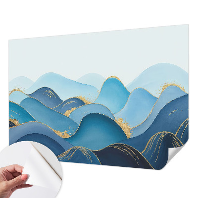 Peel and stick wall mural for bedroom with a rolling landscape design