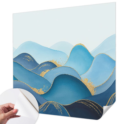 Peel and stick wall mural for bedroom with a rolling landscape design