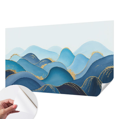 Peel and stick wall mural for bedroom with a rolling landscape design