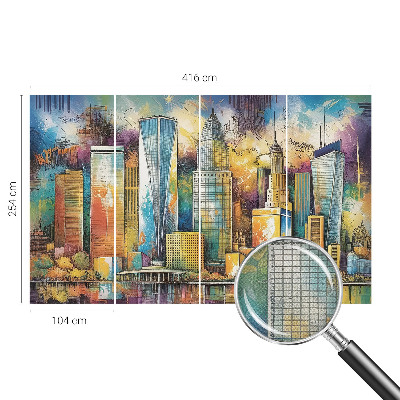 3D wall mural City panorama