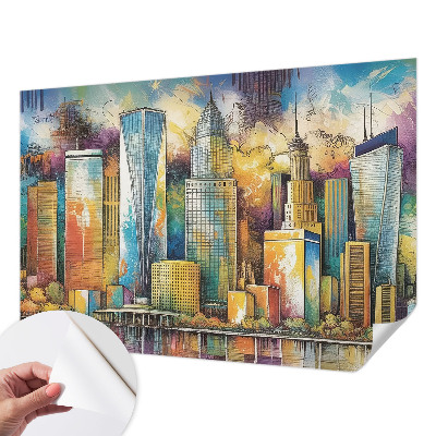 3D wall mural City panorama