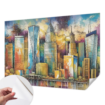 3D wall mural City panorama