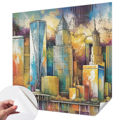 3D wall mural City panorama