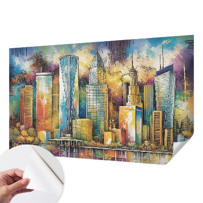 3D wall mural City panorama